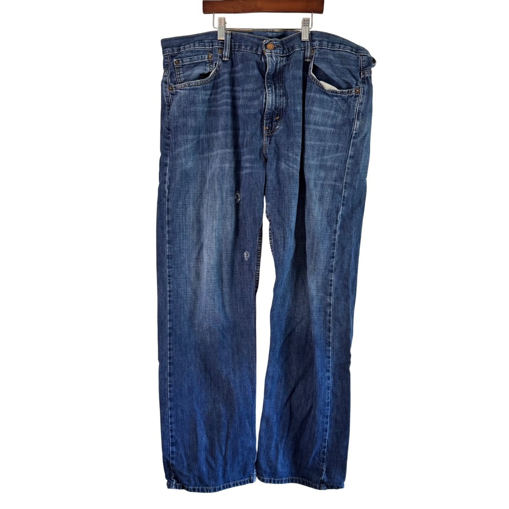 Levi's 559 Relaxed Straight Jeans Distressed Denim Blue W38 L34‎